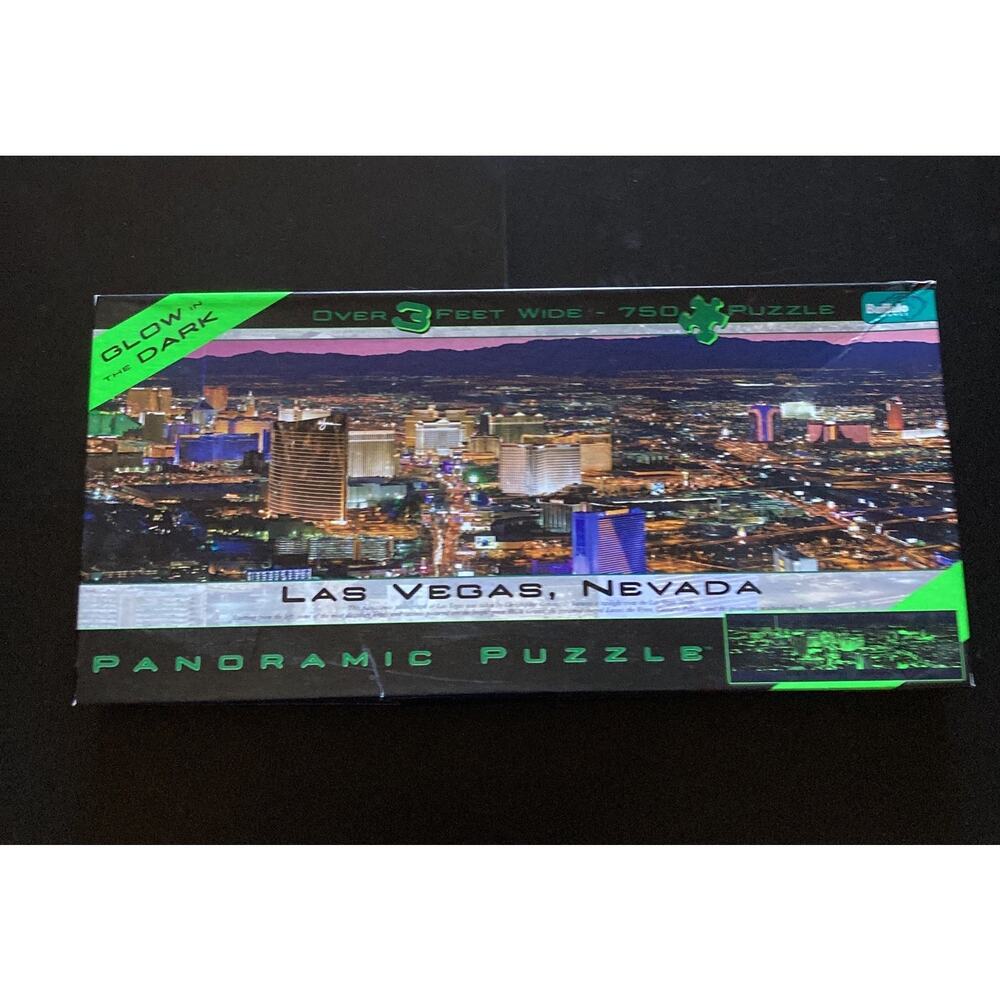 Glow in the dark 750 piece puzzle: Las Vegas Nevada. Over 3 feet